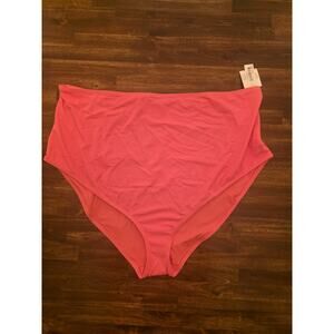 Amazon Essentials Bikini Bottom Hot Pink Size 4X Plus Size High Waist NWT